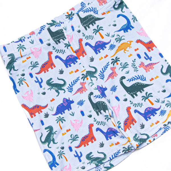 Jurassic Dreamer Bamboo Pajama Short Set, Blue