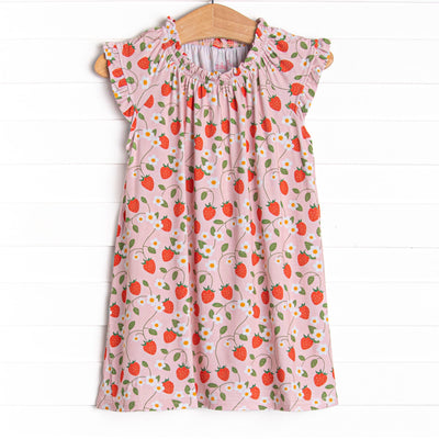 Strawberry Vines Bamboo Night Gown, Red