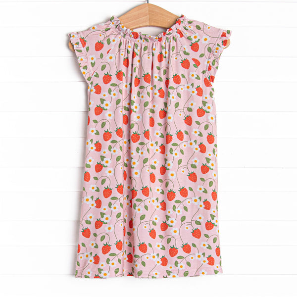 Strawberry Vines Bamboo Night Gown, Red