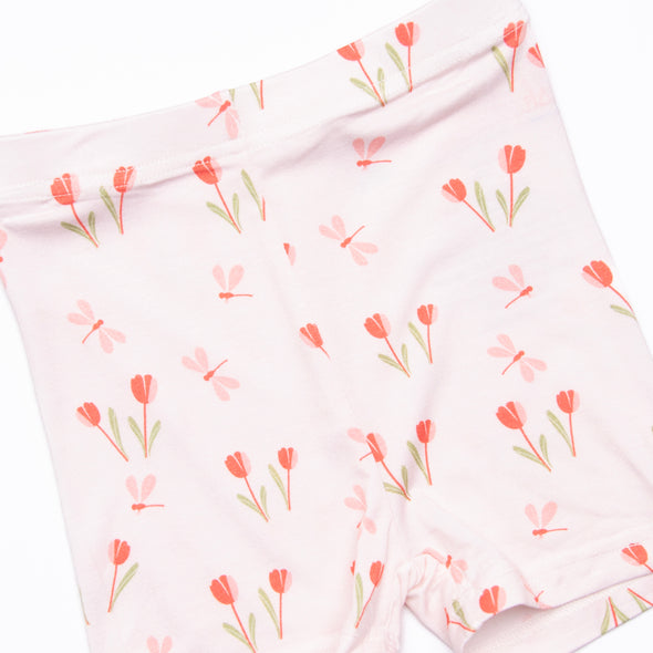 Dancing Dragonflys Bamboo Pajama Short Set, Red