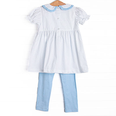 Bye Bye Butterfly Smocked Collared Legging Set, Blue