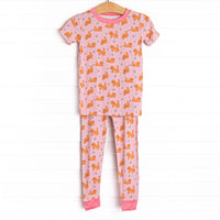 Snuggle Pup Bamboo Pajama Short Sleeve Set, Pink