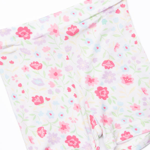 Floral Party Bamboo Pajama Short Set, Purple