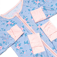 Blue Magnolia Bamboo Zippy Pajama, Blue