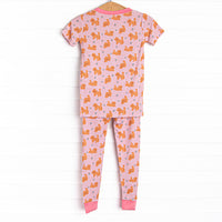 Snuggle Pup Bamboo Pajama Short Sleeve Set, Pink