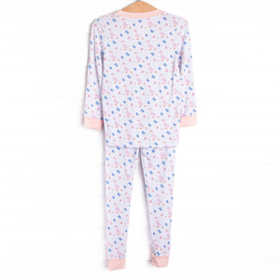 Gosling Garden Bamboo Pajama Set, Pink
