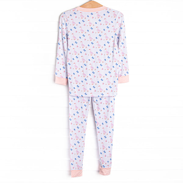 Gosling Garden Bamboo Pajama Set, Pink