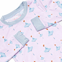 Teal Twirls Bamboo Pajama Set, Pink