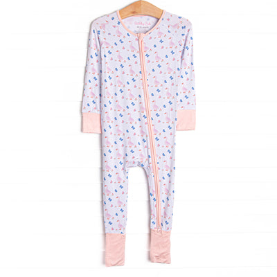 Gosling Garden Bamboo Zippy Pajama, Pink