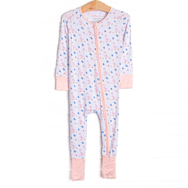 Gosling Garden Bamboo Zippy Pajama, Pink