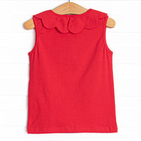 Samantha Scalloped Collar Sleeveless Top, (5 Colors)