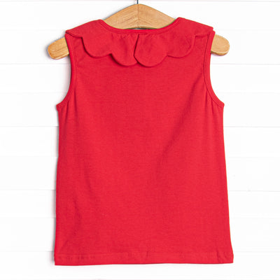 Samantha Scalloped Collar Sleeveless Top, (5 Colors)