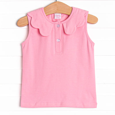 Samantha Scalloped Collar Sleeveless Top, (5 Colors)