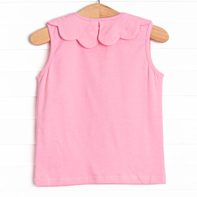Samantha Scalloped Collar Sleeveless Top, (5 Colors)