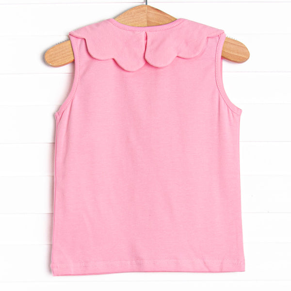 Samantha Scalloped Collar Sleeveless Top, (5 Colors)