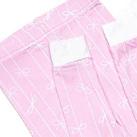 Ribbon Rows Bamboo Pajama Set, Pink