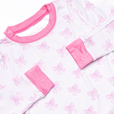 Bows of Pink Bamboo Pajama Set, Pink