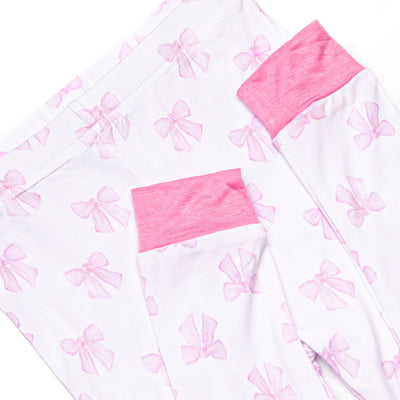 Bows of Pink Bamboo Pajama Set, Pink