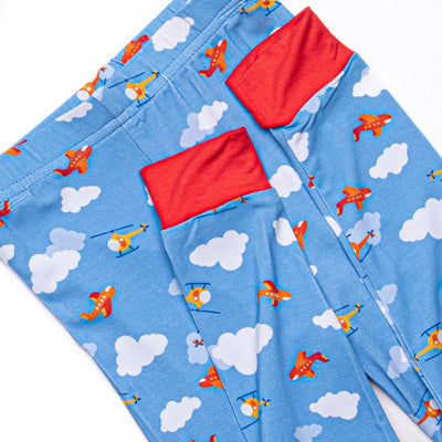 Cloudy Controller Bamboo Pajama Set, Blue