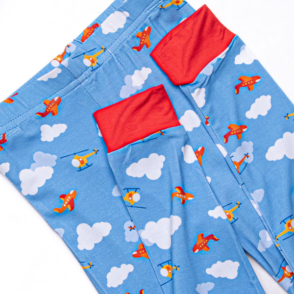 Cloudy Controller Bamboo Pajama Set, Blue
