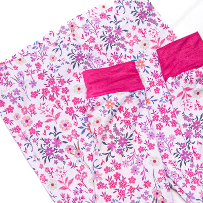 Ditsy Floral Dreams Bamboo Pajama Set, Dark Pink