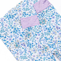 Ditsy Floral Dreams Bamboo Pajama Set, Blue