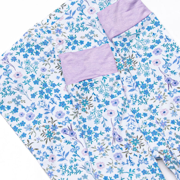 Ditsy Floral Dreams Bamboo Pajama Set, Blue