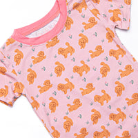 Snuggle Pup Bamboo Pajama Short Sleeve Set, Pink