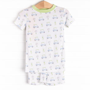 Tee Time Bamboo Pajama Short Set, Green