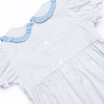 Bye Bye Butterfly Smocked Collared Legging Set, Blue