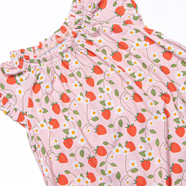 Strawberry Vines Bamboo Night Gown, Red