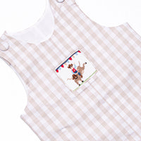 Rodeo Rider Smocked Long Jon Jon, Tan