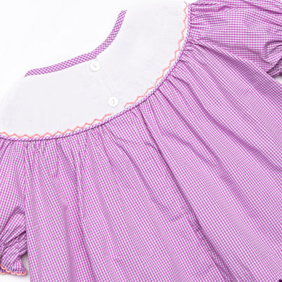 Tangled Tower Smocked Diaper Set, Purple