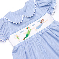 Forever Young Smocked Girl Bubble, Blue Gingham