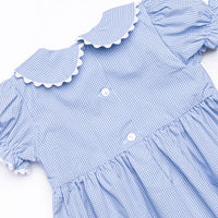 Forever Young Smocked Girl Bubble, Blue Gingham