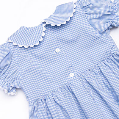 Forever Young Smocked Girl Bubble, Blue Gingham