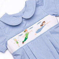 Forever Young Smocked Boy Bubble, Blue Gingham