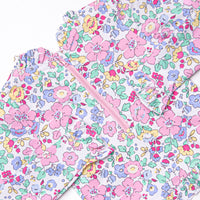 By the Bay Blooms Long Sleeve Rash Guard Bikini, Pink