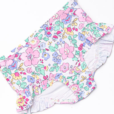By the Bay Blooms Long Sleeve Rash Guard Bikini, Pink