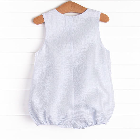 Walk and Wag Smocked Boy Bubble, Blue