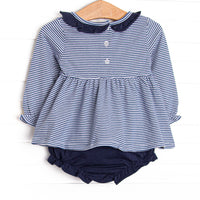 Berkley Long Sleeve Diaper Set, Navy Stripe