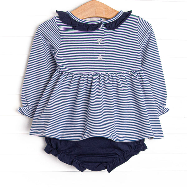 Berkley Long Sleeve Diaper Set, Navy Stripe