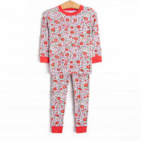 Red Blossom Beauty Bamboo Pajama Set, Red