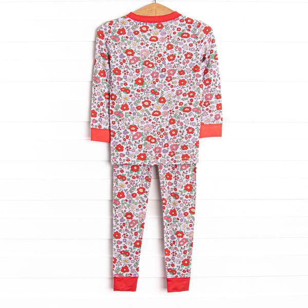Red Blossom Beauty Bamboo Pajama Set, Red
