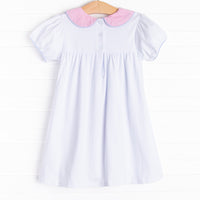 Pockets of Petals Embroidered Dress, Pink