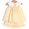 Flower Fields Applique Short Set, Yellow