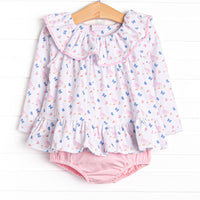 Gosling Garden Diaper Set, Pink