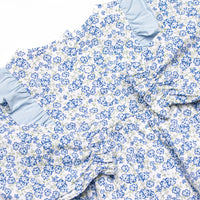 Saylor Floral Bow Diaper Set, Blue