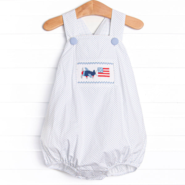 All-American Aviator Smocked Bubble, Blue