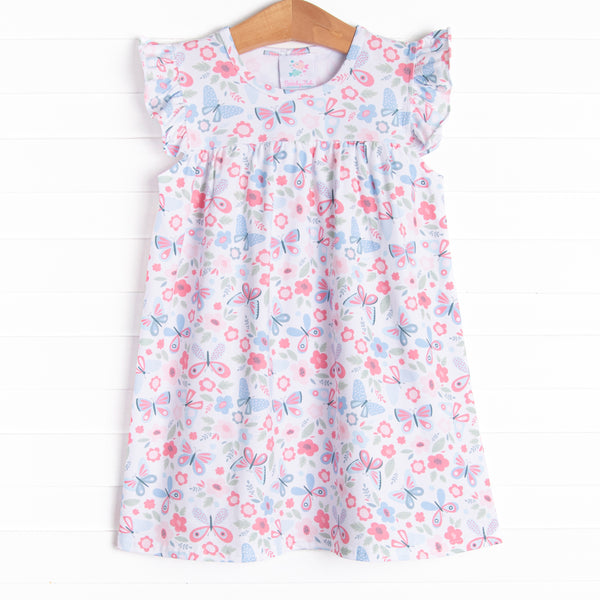 Butterfly Gardens Dress, Blue